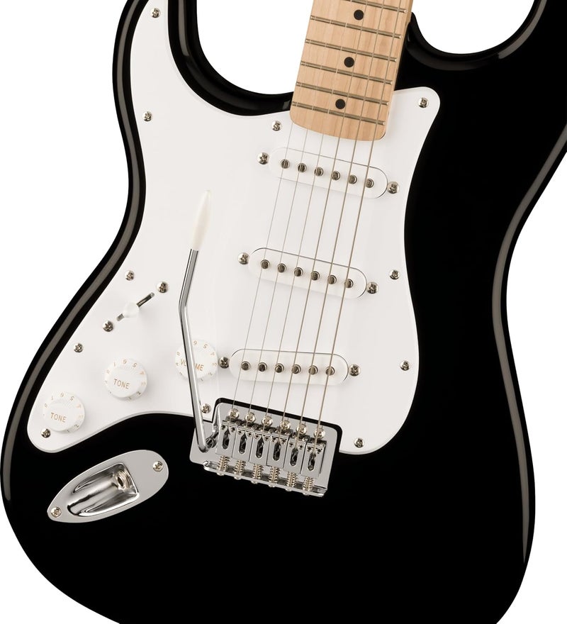 FENDER Squier Sonic Stratocaster Electric Guitar with 2Year Warranty Black Maple Fingerboard White Pickguard LeftHanded - Image 3