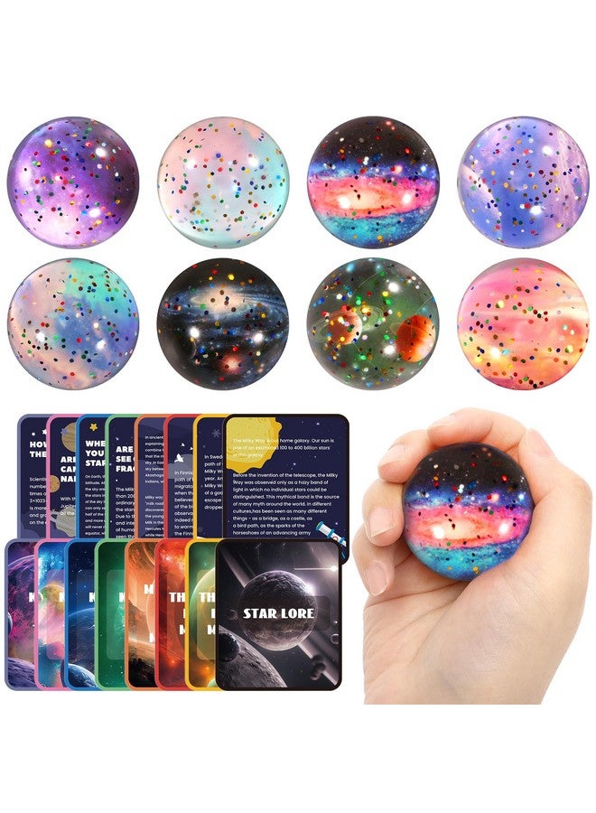 بليلي 16 قطعة من ألعاب النظام الشمسي للأطفال، كرات نطاطة مقاس 45 مم، وبطاقات تعليمية على شكل مجرة للأطفال، هدايا حفلات، ألعاب تعليمية، ألعاب فضاء للأطفال - Image 1