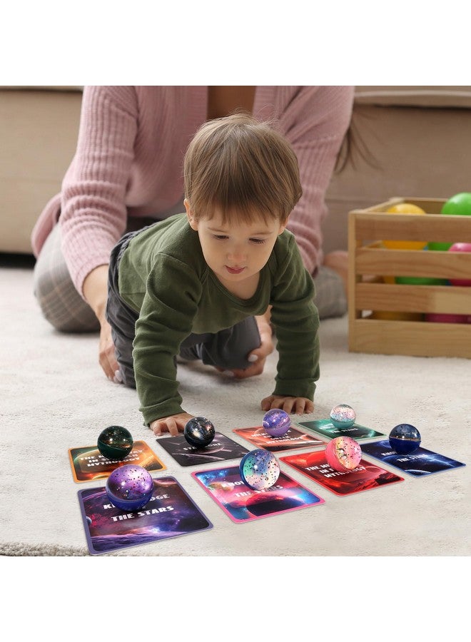 بليلي 16 قطعة من ألعاب النظام الشمسي للأطفال، كرات نطاطة مقاس 45 مم، وبطاقات تعليمية على شكل مجرة للأطفال، هدايا حفلات، ألعاب تعليمية، ألعاب فضاء للأطفال - Image 5