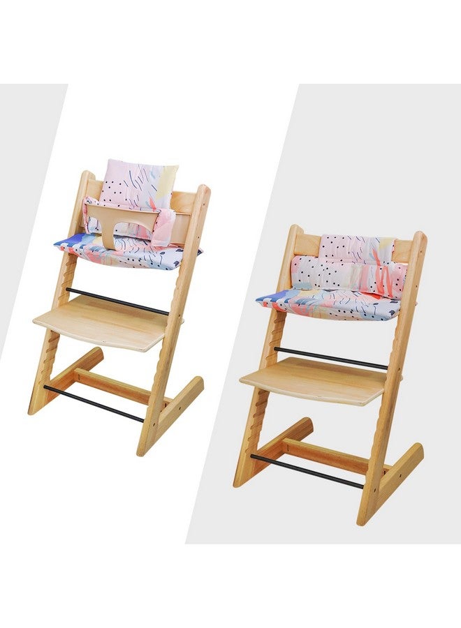 LLHQAMT High Chair Cushion, Soft and Comfortable for Tripp Trapp High Chair Cushion, with Two High Chair Placemat, for Tripp Trapp Cushion Set Makes It More Comfortable for Baby (Colorful Patterns) - Image 2