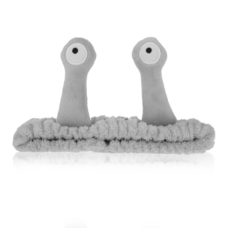 Molain Snail Headband for Face Washing Spa Makeup Sports Cute Coral Fleece Elastic Headband with Creative Hair Accessories - Image 3