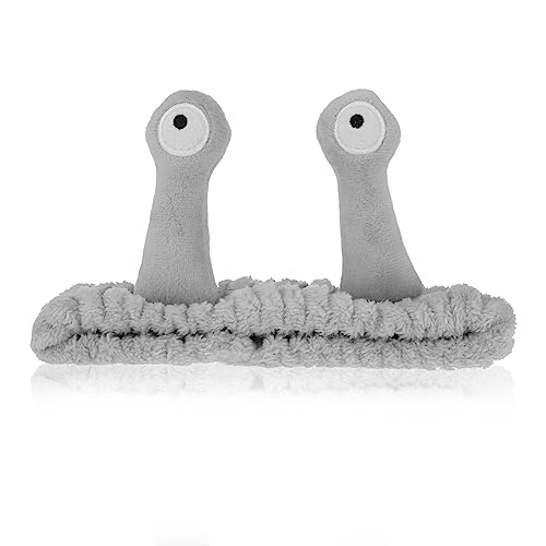 Molain Snail Headband for Face Washing Spa Makeup Sports Cute Coral Fleece Elastic Headband with Creative Hair Accessories - Image 1