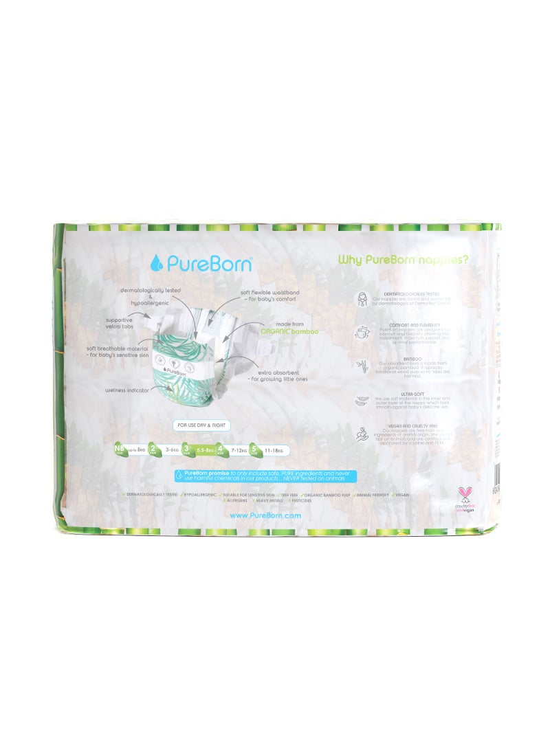 PureBorn Organic Diapers Size-3 5.5-8kg Master Value Pack Pineapple 112 Diapers - Image 2