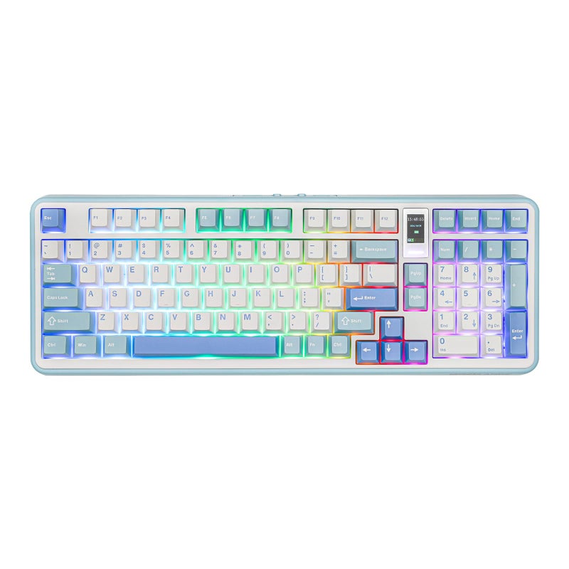 MechLands Vibe99 Wireless Gaming Keyboard with 106 Screen 96 Hot Swappable Creamy Mechanical Keyboard with Gasket Structure BT5024GHzUSBC 5Layer Padding RGB NKRO for WinMac Blue - Image 2