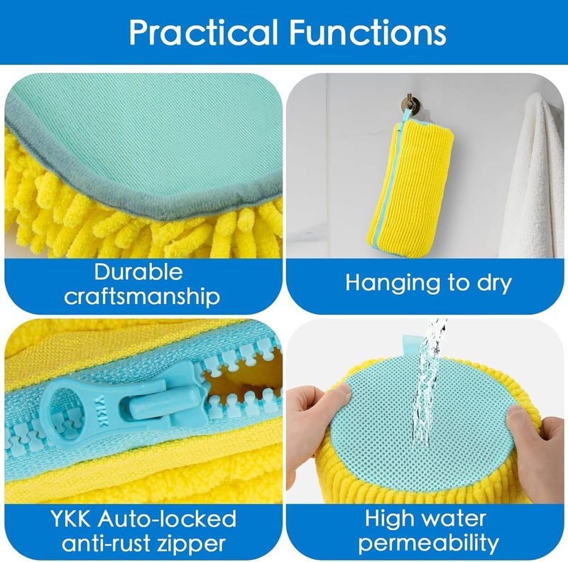 NAITIK CREATION Premium Sneaker Washing Bag for Washing Machine | Thick Chenille Microfiber Shoe Laundry Protector with Secure Zipper | Reusable Shoe Cleaner Bag for Washer & Dryer - Image 4