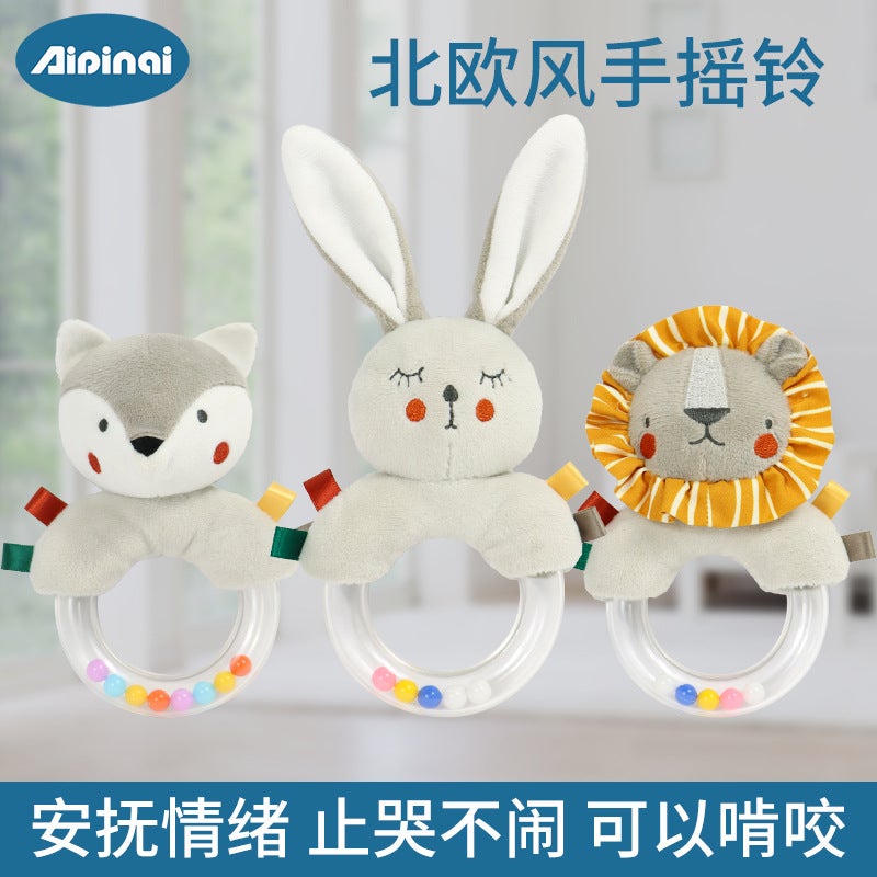 AIPINQI New Baby Hand-Rattle Ring for 0-1 Year Olds - Plush Toy with Rattles, Perfect for Newborns - Image 1