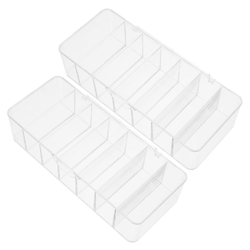 2pcs Multi Grid Organizer Box with Cover for Cord Storage Power Cords - Image 2