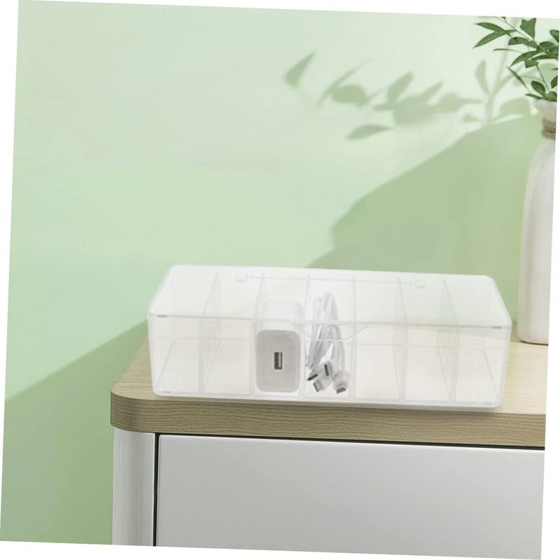 2pcs Multi Grid Organizer Box with Cover for Cord Storage Power Cords - Image 4