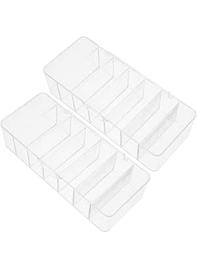 2pcs Multi Grid Organizer Box with Cover for Cord Storage Power Cords - Image 1