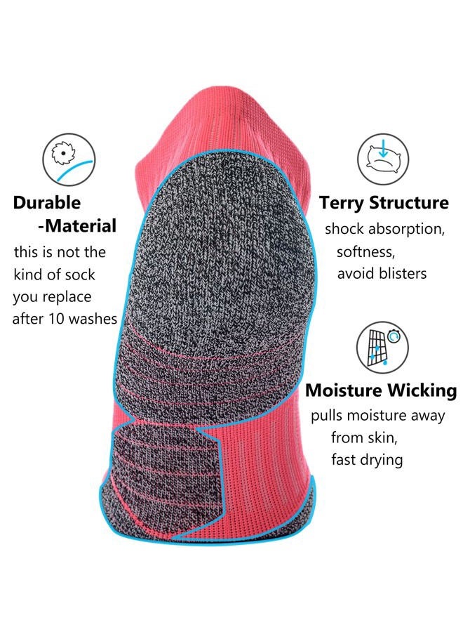 CWVLC Unisex Cushioned Compression Athletic Ankle Socks Multipack, 3-pairs Watermelon, L (10.5-13 W US/ 9-11.5 M US) - Image 4