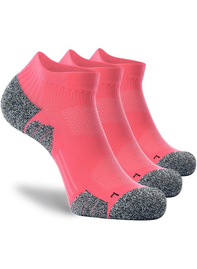 CWVLC Unisex Cushioned Compression Athletic Ankle Socks Multipack, 3-pairs Watermelon, L (10.5-13 W US/ 9-11.5 M US) - Image 1