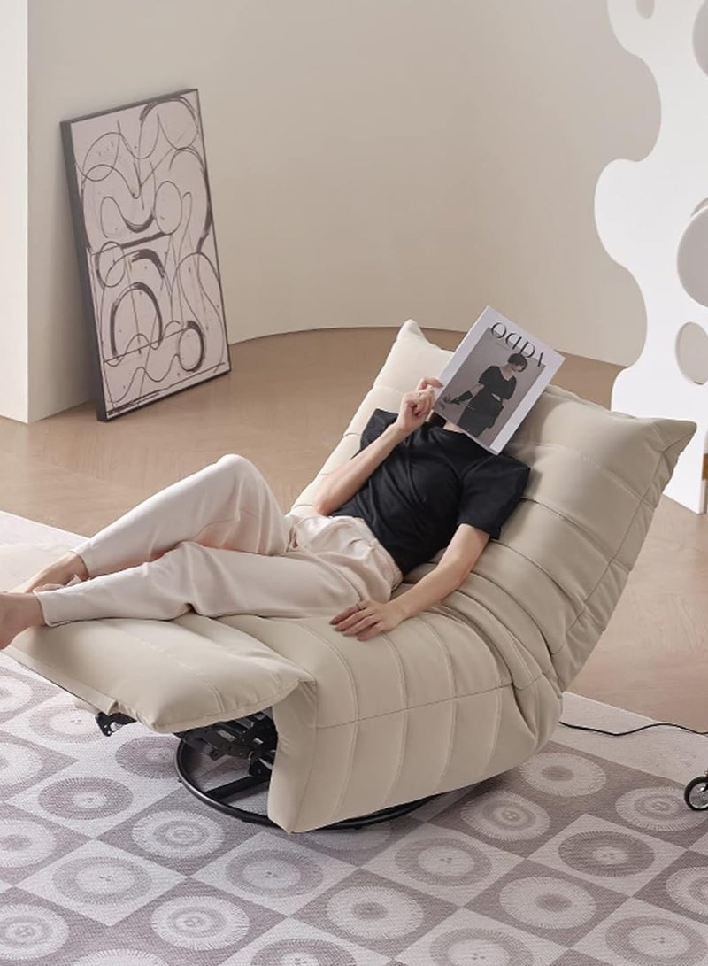 MAPLE HOME DECORATION Maple Home Recliner Sofa Chair 360°Swivel Rocking Backrest Footrest Nordic Style Single Sofa Multi -Function Caterpillar Leisure Lounge Living  Bedroom Balcony Gaming Indoor Home Theater  - Image 2