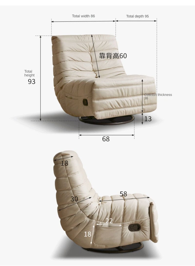 MAPLE HOME DECORATION Maple Home Recliner Sofa Chair 360°Swivel Rocking Backrest Footrest Nordic Style Single Sofa Multi -Function Caterpillar Leisure Lounge Living  Bedroom Balcony Gaming Indoor Home Theater  - Image 5
