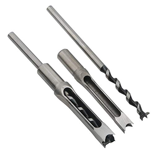 Rowiz 3pcs Woodworking Square Hole Drill Bits Mortising Chisel Set, Countersink Bits Woodworker Hole Saw Power Tool Kits Tool Set 9/16, 5/8, 3/4-Inch - Image 2