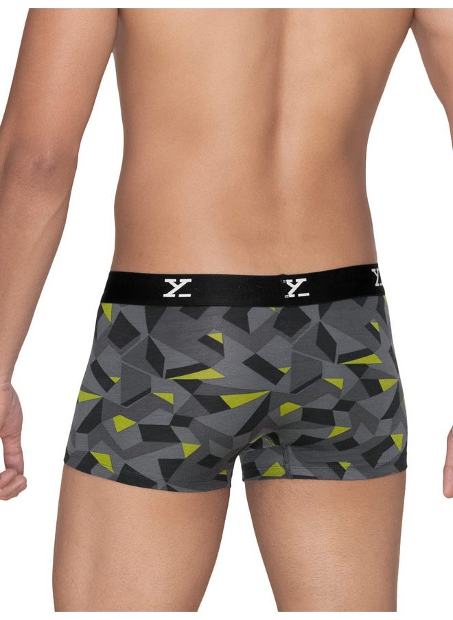 XYXX XYXX Men's Modal Slim Geometric Trunks (Pack of 2) (XY_R5_TRNK_02_Triad Red + Prism Grey_L)  - Image 4