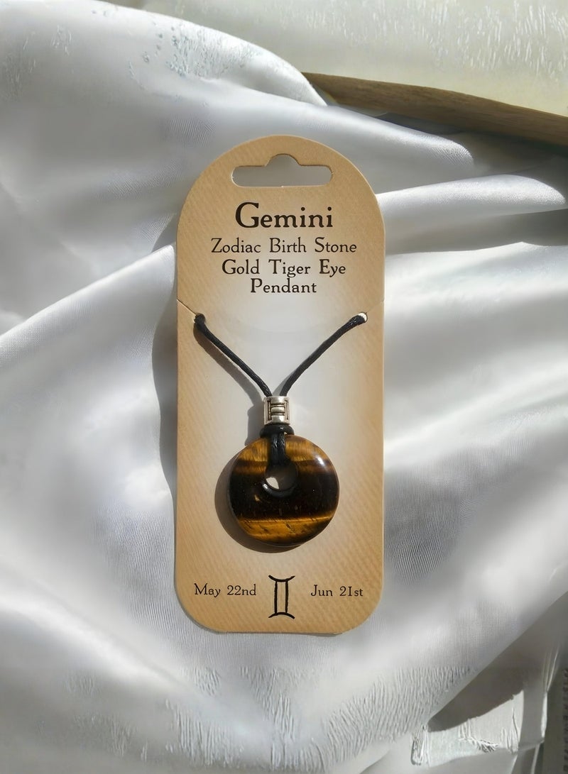 British Fossils Zodiac Pendant Gemini - Tiger Eye - Image 5