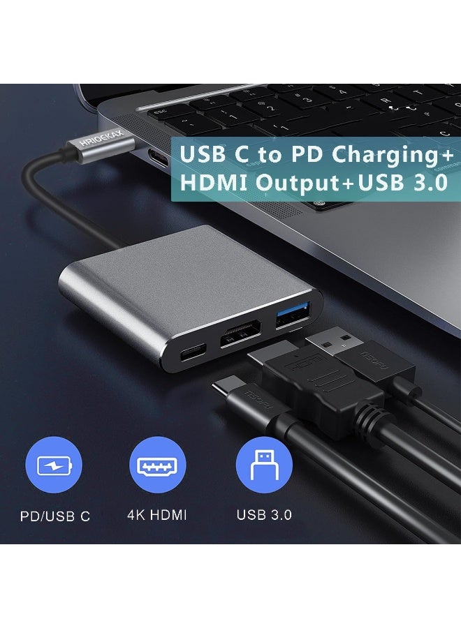 USB C to HDMI Adapter for Mac, 3-in-1 USB C HDMI Adapter with 4K HDMI Output USB 3.0 Port & PD 100W Fast Charging Port for MacBook Pro, iPhone 15, Samsung Gaalaxy S24/S23, Dell XPS - Image 2