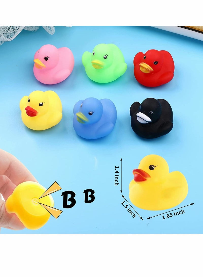 SYOSI Small Rubber Ducks 50 Pcs Multicolor Mini Rubber Ducky Float Ducks Baby Bath Toy, Great for Jeep Ducking Shower Birthday Party Carnival Game Gift(1.6 L 1.5 W 1.4 H 6 Colors) - Image 2