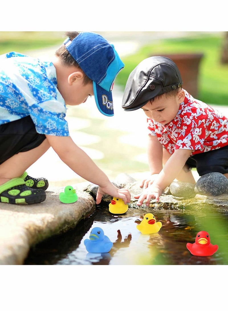 SYOSI Small Rubber Ducks 50 Pcs Multicolor Mini Rubber Ducky Float Ducks Baby Bath Toy, Great for Jeep Ducking Shower Birthday Party Carnival Game Gift(1.6 L 1.5 W 1.4 H 6 Colors) - Image 5