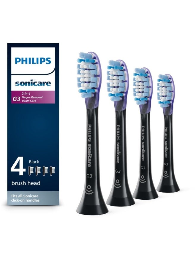 Philips Sonicare Genuine G3 Premium Gum Care Replacement Toothbrush Heads Black HX905495 - Image 1
