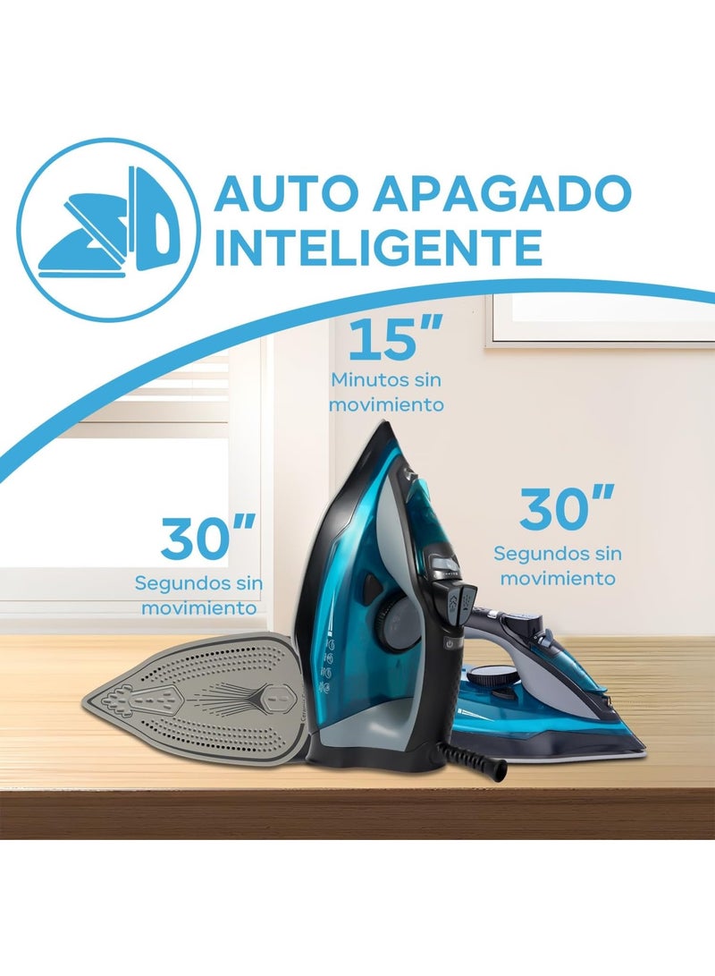 MIXDOR مكواة بخارية محمولة 2200 واط للملابس، بخاخ ملابس بسعة 450 مل مع قاعدة سيراميك، استخدام مزدوج للبخار والتجفيف، نظام مضاد للتكلس، سلك دوار 360°، بخار قوي للمنزل والسفر - Image 5