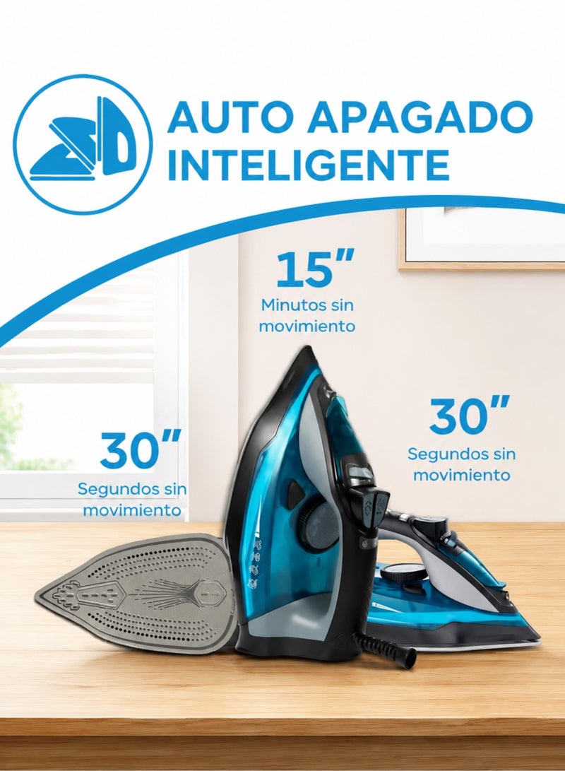 MIXDOR 2200W Handheld Steam Iron for Clothes, 450ml Ceramic Soleplate Garment Steamer, Dual Dry and Steam Use, Anti Calc System, 360° Swivel Cord, Powerful Steam for Home and Travel - Image 5