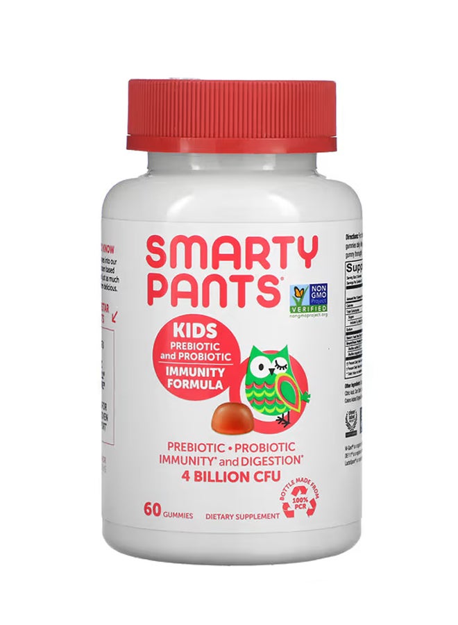 سمارتي بانتس تركيبة مناعة الأطفال من البريبايوتيك والبروبيوتيك، كريم الفراولة، 4 مليار 60 علكة (2 مليار وحدة تشكيل مستعمرة لكل علكة)
