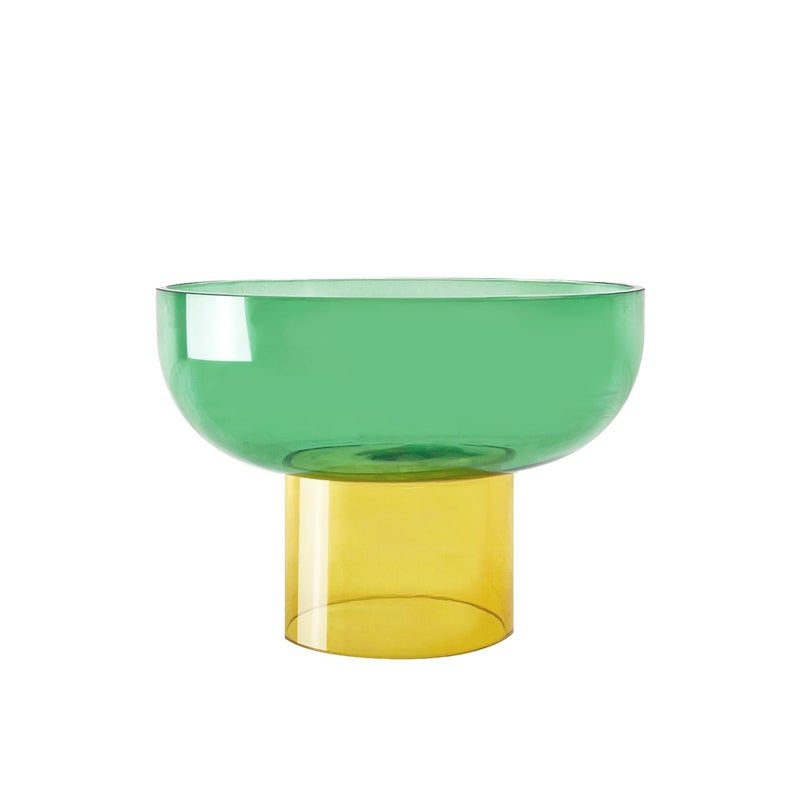 Cloudnola Reversible Decorative Glass Bowl, Green and Yellow, 7" dia x 5", For Entertaining, Fruit Bowl, Centerpiece Bowl, Ideal Gift for Weddings, Birthday, Anniversary or Any Occasion - Image 2