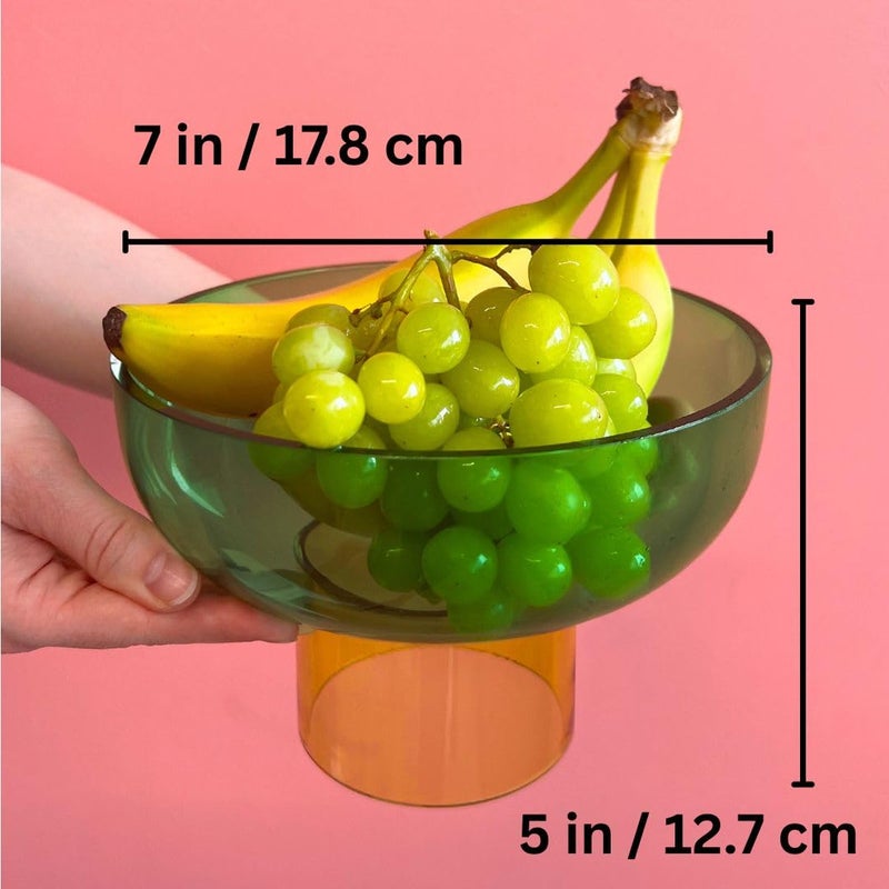 Cloudnola Reversible Decorative Glass Bowl, Green and Yellow, 7" dia x 5", For Entertaining, Fruit Bowl, Centerpiece Bowl, Ideal Gift for Weddings, Birthday, Anniversary or Any Occasion - Image 5