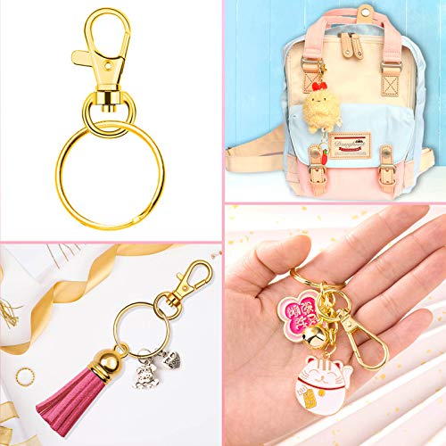 PAXCOO Gold Keychain Rings for Craft, Paxcoo 100pcs Keychain Hardware Kit Includes 50Pcs Key Chain Hooks and 50pcs Key Rings, Bulk Keychain Making Supplies for Resin Craft, Acrylic Blanks - Image 2