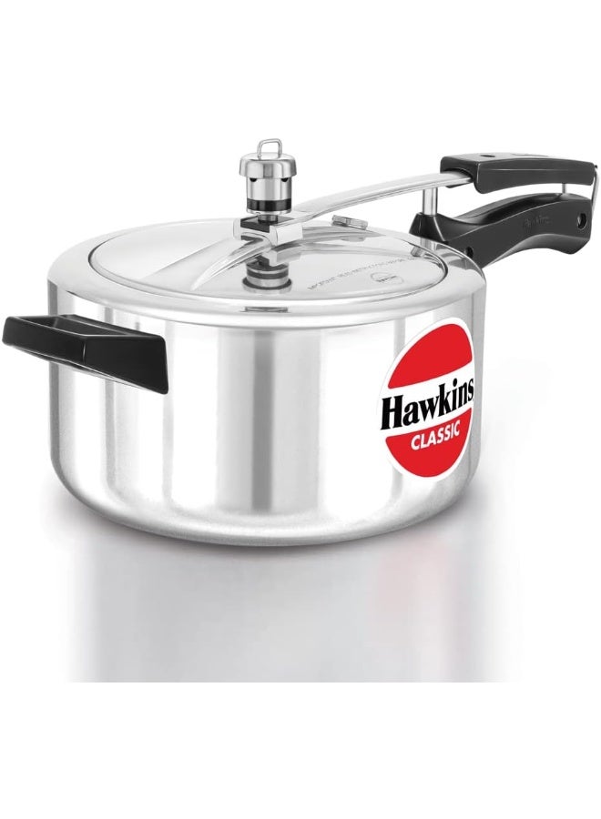 Hawkins 4 Liters Classic Aluminium Pressure Cooker,With Inner Lid,Silver  - Image 1