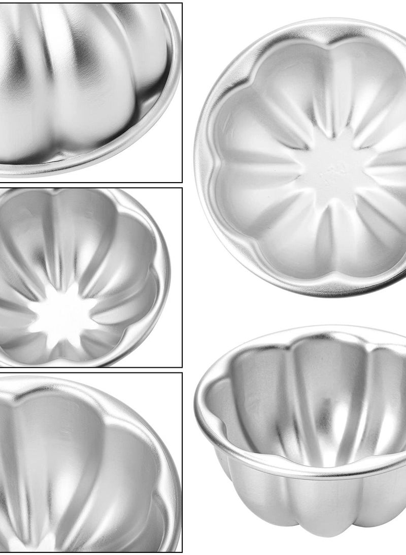 12 Pack Flower Shaped Egg Tart Molds, Aluminum Alloy Pudding and Cake Baking Cups, Reusable Cupcake Muffin Jelly Non-Stick Kitchen Accessories - Image 3