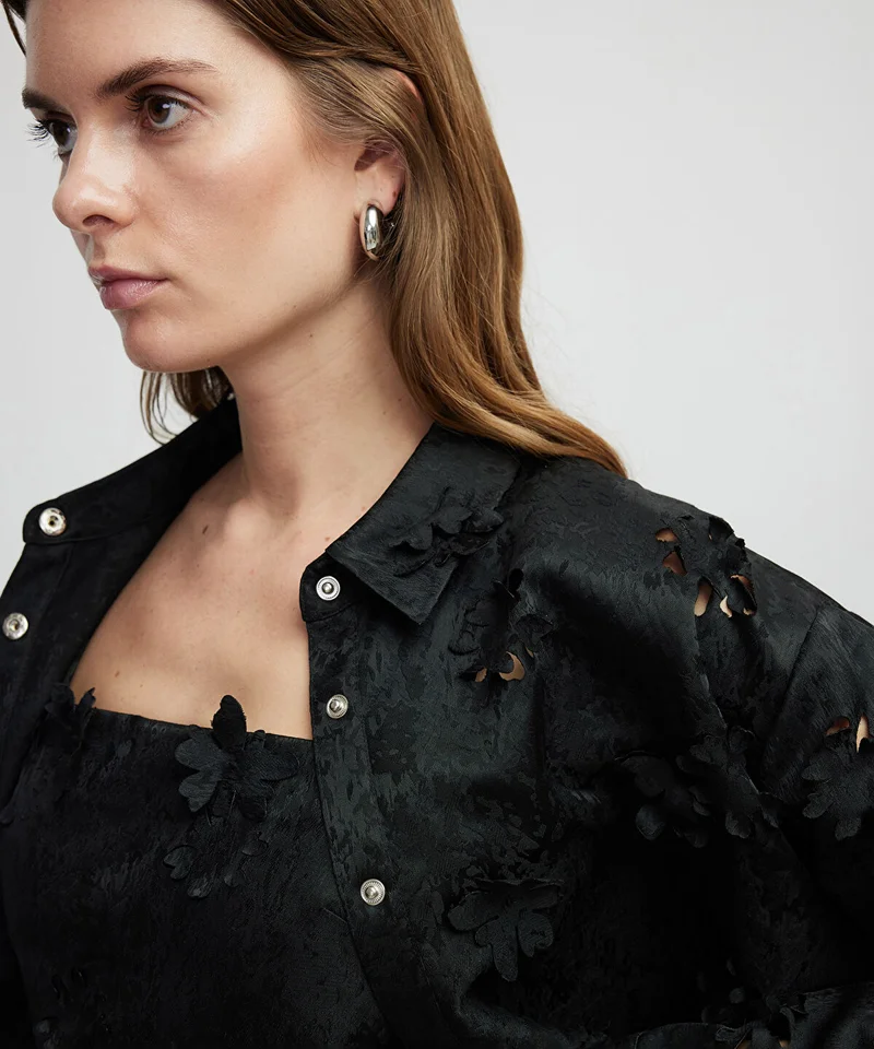 ابيكول Floral Applique Jacket
