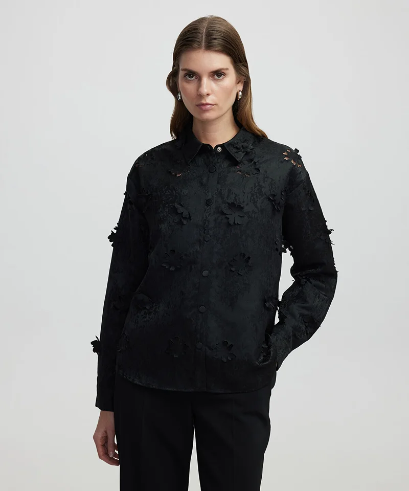 ابيكول Floral Applique Jacket