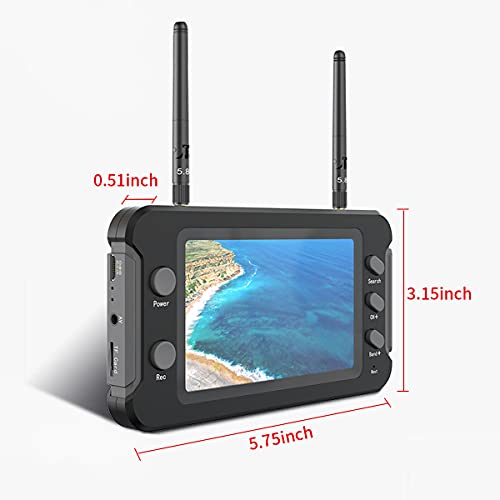 SoloGood شاشة مراقبة SoloGood 4.3" FPV مع DVR 40CH دقة 800 x 480 IPS مزودة ببطارية مدمجة 5.8Ghz لأجزاء طائرات RC متعددة المروحيات FPV... - Image 5