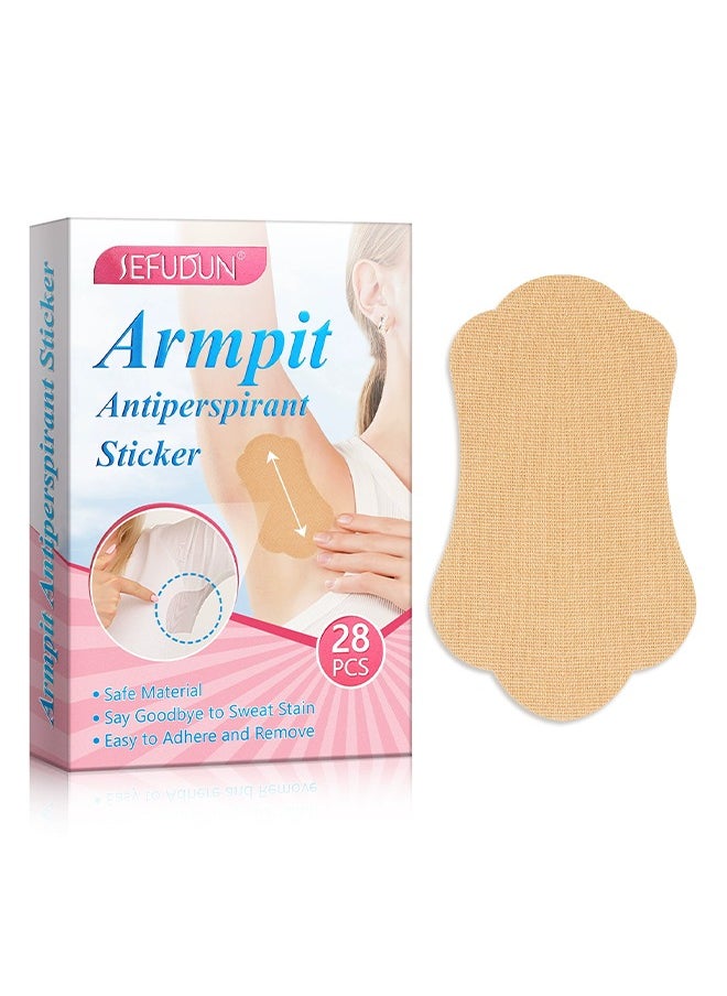 Sefudun 28 Pcs Armpit Antiperspirant Sticker, Underarm Sweat-Absorbing Stickers Disposable Underarm Odor Sweat Large Invisible Sweat-Absorbing Comfort, Underarm Sweat Pads for Men and Women  - Image 1