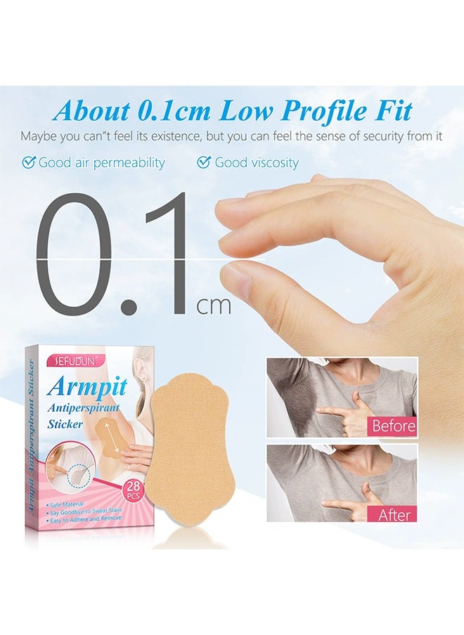 Sefudun 28 Pcs Armpit Antiperspirant Sticker, Underarm Sweat-Absorbing Stickers Disposable Underarm Odor Sweat Large Invisible Sweat-Absorbing Comfort, Underarm Sweat Pads for Men and Women  - Image 4