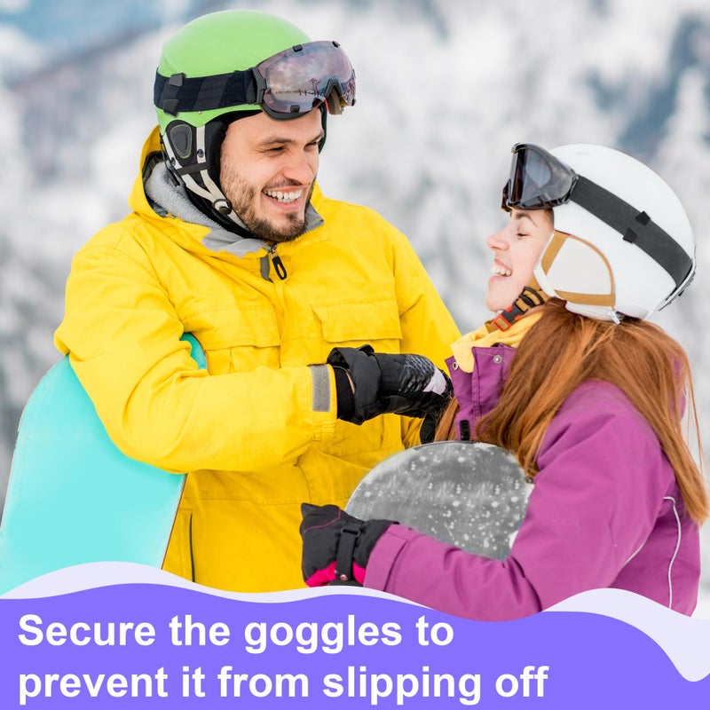 Feekoon 2 Pack Goggle Clip, Ski Helmet Goggle Clip Replacement, Ski Goggles Retention System, Winter Sports Accessories, Keeping the Goggles in Place(Black) - Image 2