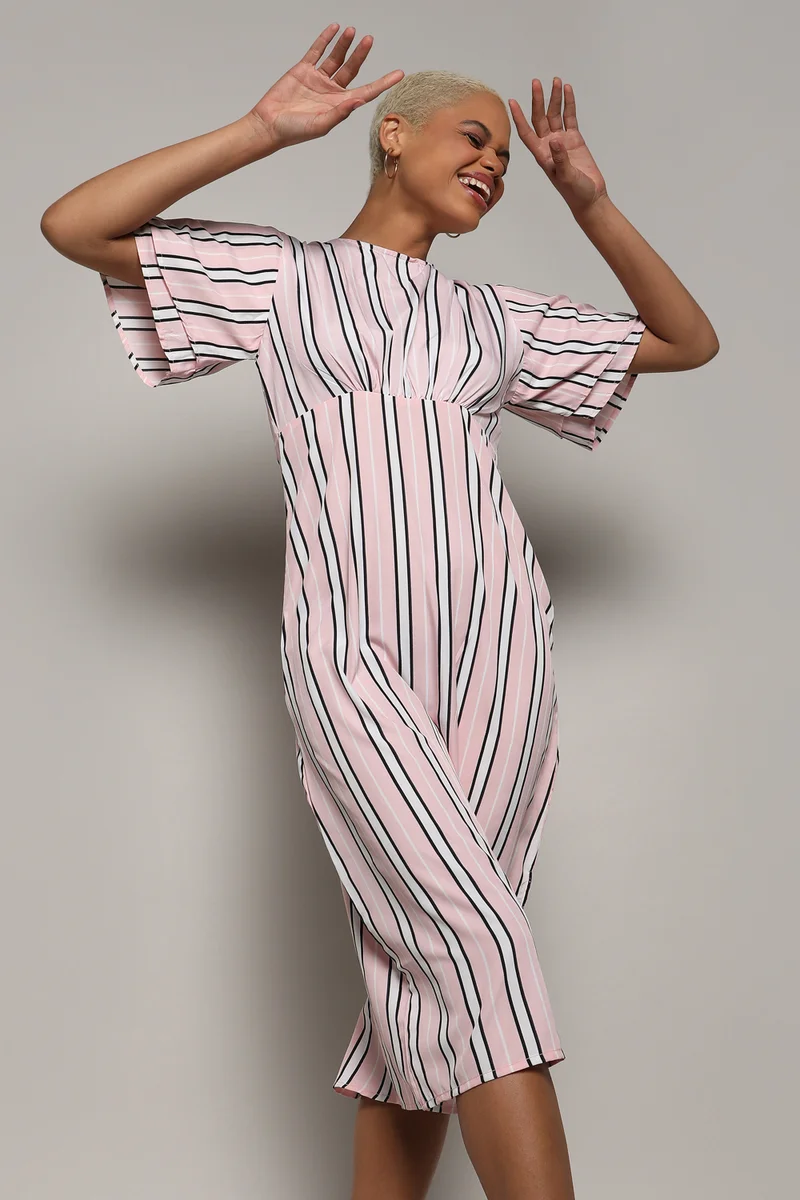 كامبوس سوترا فستان إمبراطورية مخطط