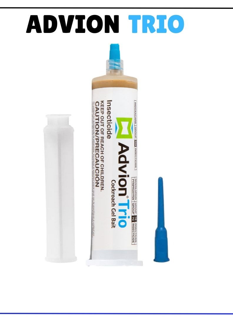 syngenta - Advion Trio Cockroach Gel Bait, 1 Tubes x 30-Grams, 1 Plunger and 1 Tips, Formulated with 0.6% Indoxacarb, 0.1% Novaluron and 0.1% Pyriproxyfen, Ready-to-Use Roach Killer for Indoor and Outdoor Use - Image 1