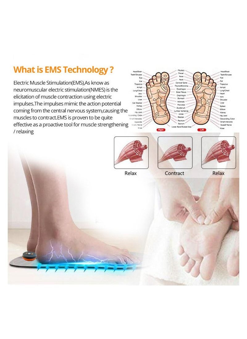 Generic - Foot Massager,ShowTop EMS USB Rechargeable Folding Portable Electric Massage Mat,Electronic Muscle Stimulatior Feet Massage Promoting Blood Circulation Muscle Pain Relief - Image 1