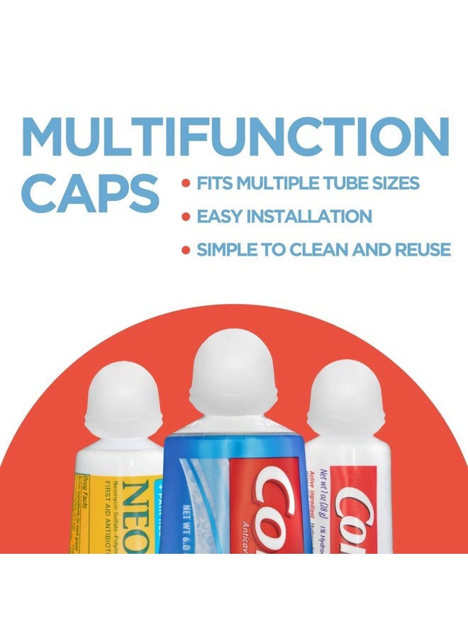 Chrome Cherry Toothpaste Caps SqueezMe by Chrome Cherry, Self-Closing Silicone Caps, Mess-Free Toothpaste Dispenser Squeezer Lids for Kids, Adults, Bathroom Accessories for Tooth and Gum Health (Clear 3-Pack) - Image 3
