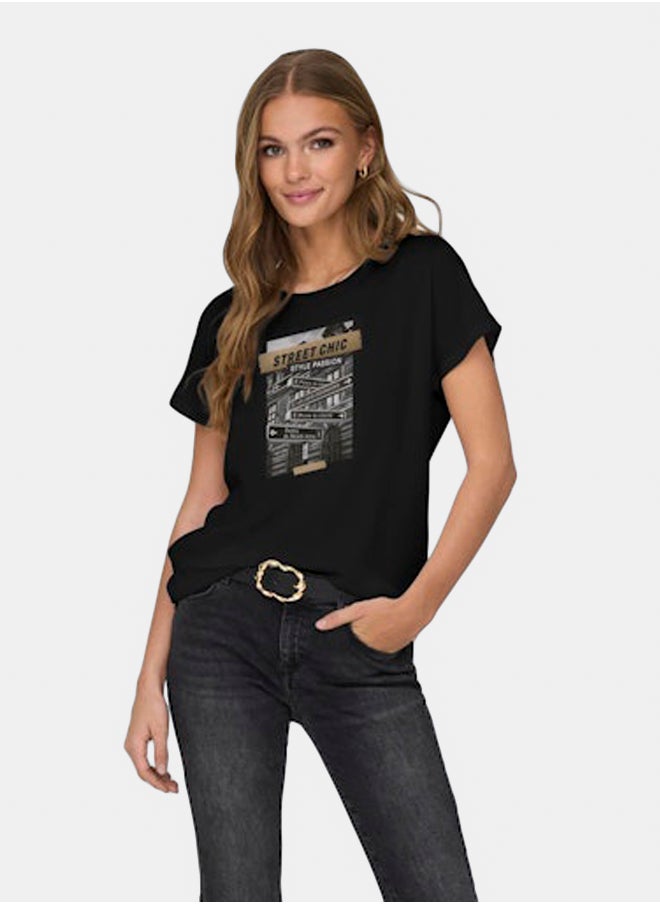ONLY Onlflora Res S/S Art Foil Top Box Jrs  - Image 1