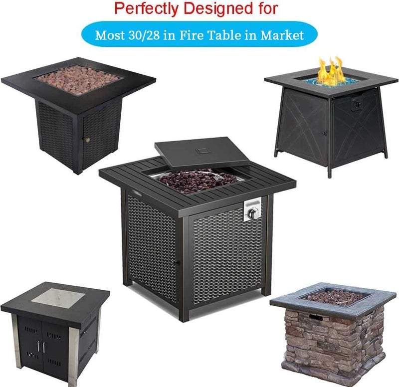 Saking Fire Pit Cover,30 inch Firepit Covers Square Gas Fireplace Fire Pit Table Cover for Propane Fire Pit- 30 X 30 X 25 inch - Image 5