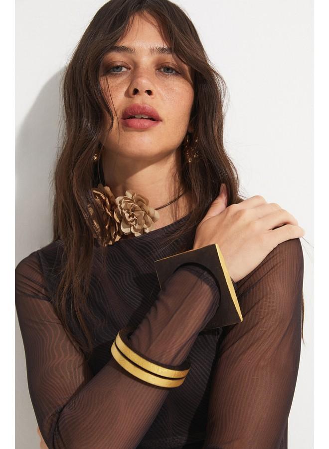 جون فستان طويل بأكمام شفافة - Image 3