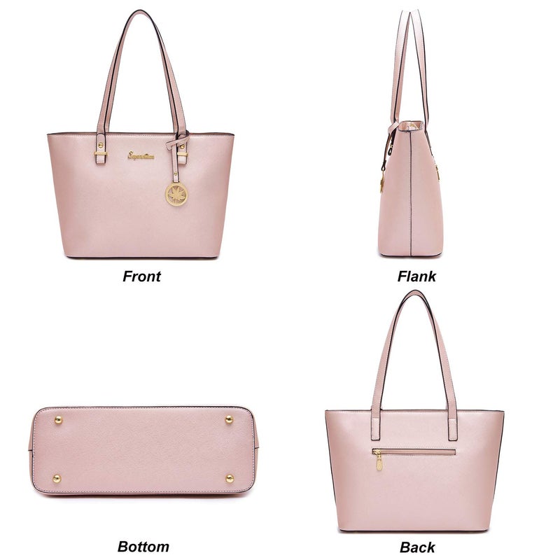 Soperwillton Handbag for Women Wallet Tote Bag Shoulder Bags Top Handle Satchel 5pcs Purse Set - Image 2