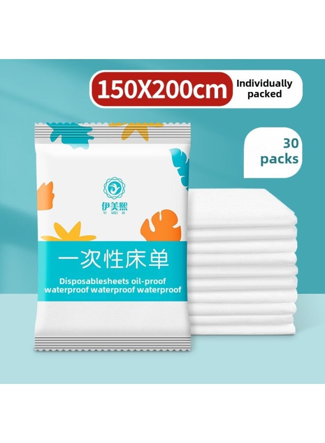 Disposable Bed Sheets Thickened Waterproof And Oil-proof Medical Beauty Salon Massage Mattress Travel Double Ureterative Care Pad-Color:White 150*200 Independent Packaging (30 Packs)-Specifications:Select Purchase As Per Above - Image 1