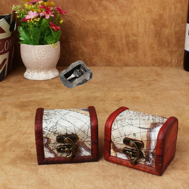 صندوق أمان مخفي صندوق تخزين من الراتنج لمحاكاة الحجر منظّم المفاتيح للنقود والمجوهرات والخواتم - Image 5