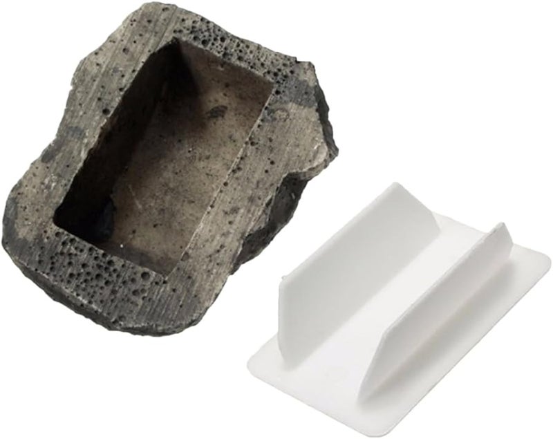 صندوق أمان مخفي صندوق تخزين من الراتنج لمحاكاة الحجر منظّم المفاتيح للنقود والمجوهرات والخواتم - Image 1