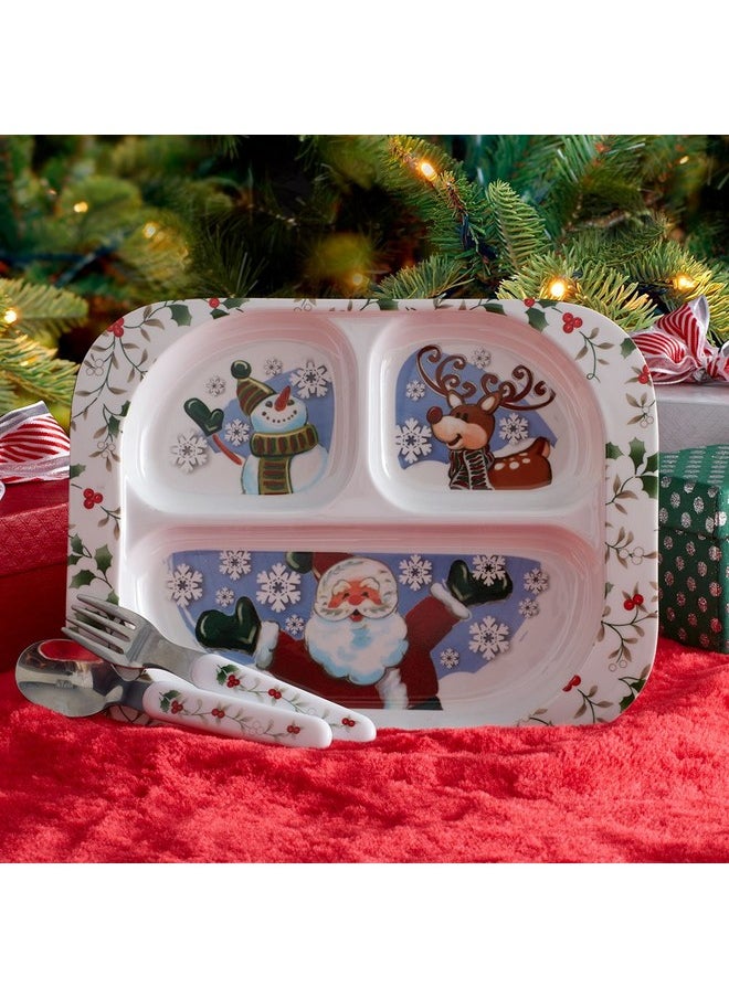 Pfaltzgraff Pfaltzgraff Winterberry 3 Piece Jolly Santa Childrens Set 